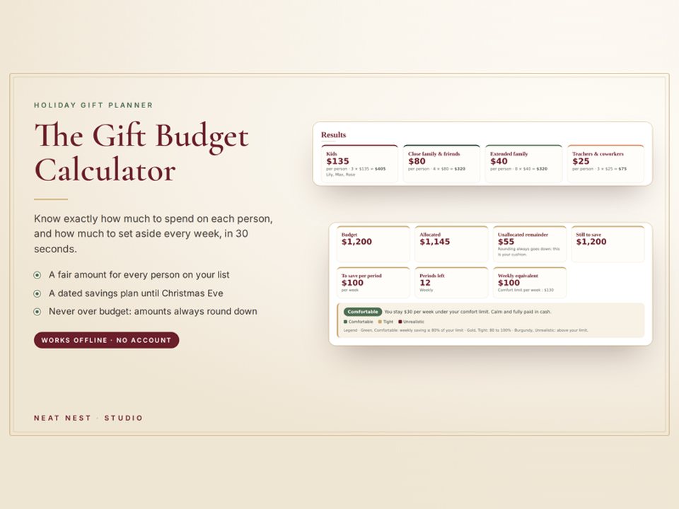 Gift Budget Calculator web app